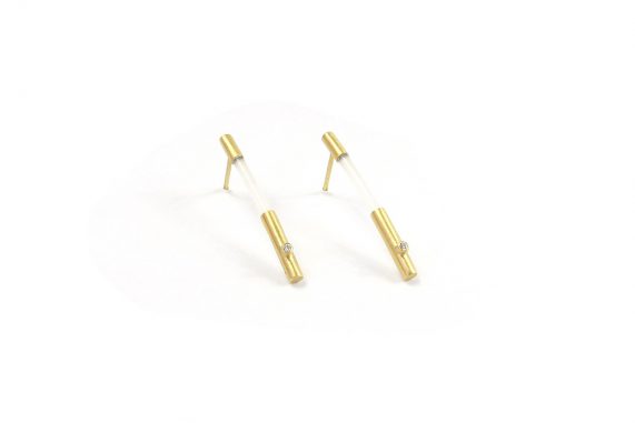 Earring_Tube.Nylon_Diamond.2x0.015ct_YG.750°°°