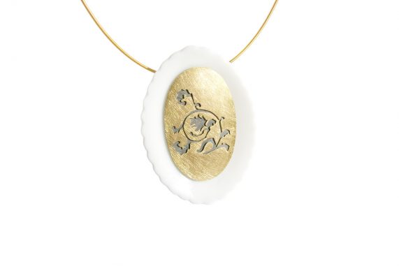 Pendant_Barock_Porcelain_YG.750°°°_Silver.925°°°