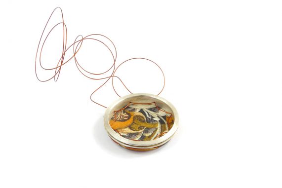 Pendant_Tambour_Fungi_Stoff_Silver.925°°°_1