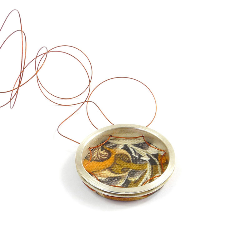 Pendant_Tambour_Fungi_Stoff_Silver.925°°°_1