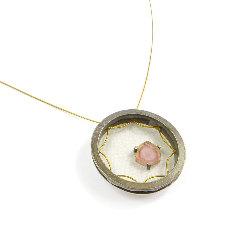 Pendant_Tambour_Turmalina.rosa_Stoff_Silver.925°°°_1